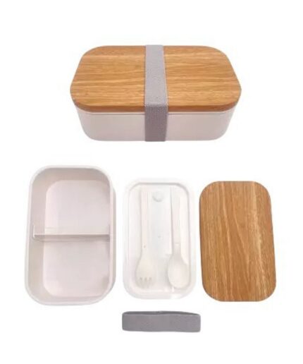 Kit Marmiteira 900ml Branca com Talheres Inclusos - Térmica, Compacta e Resistente
