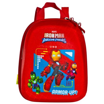 Mochila Infantil Homem de Ferro Tamanho P Vermelha Escolar Resistente Impermeável
