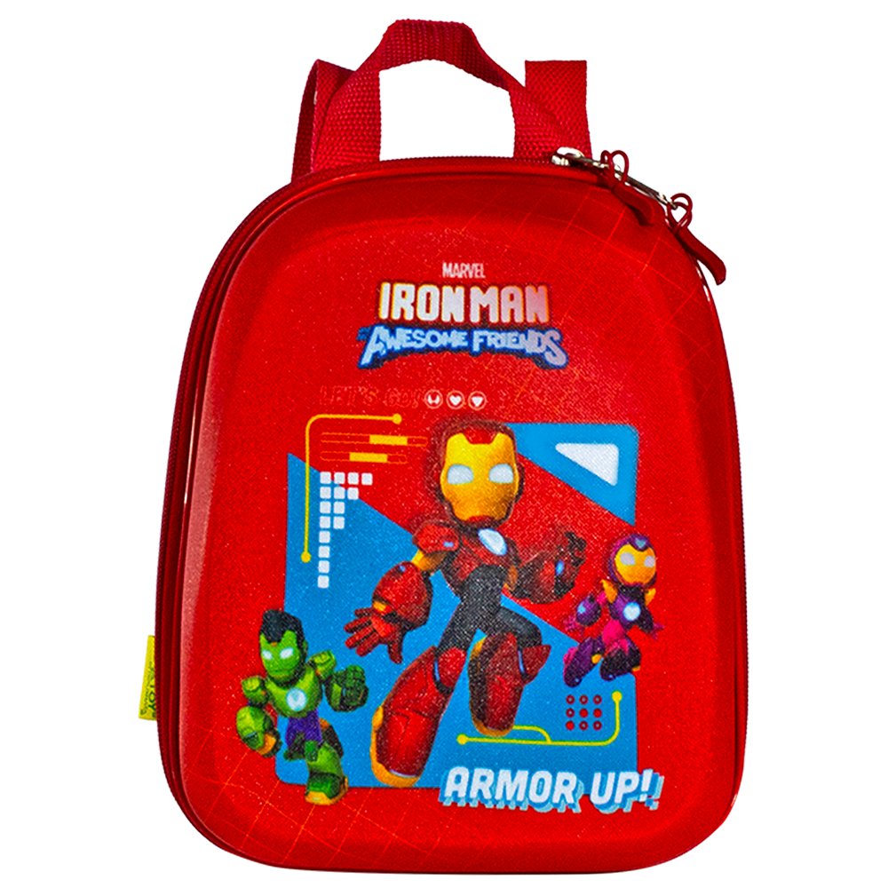 Mochila Infantil Homem de Ferro Tamanho P Vermelha Escolar Resistente Impermeável