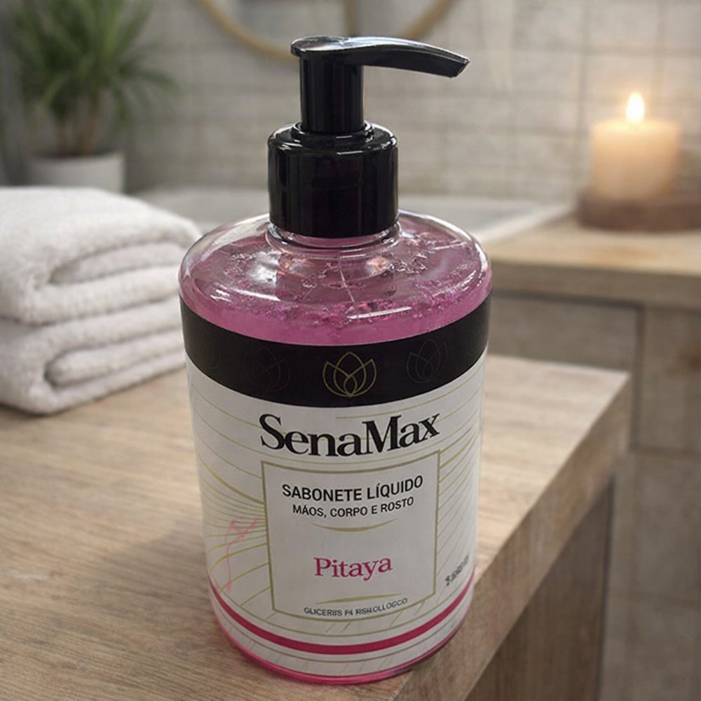 Sabonete liquido para mãos, corpo e rosto Pitaya 500ml - Rosa - Imagem 5