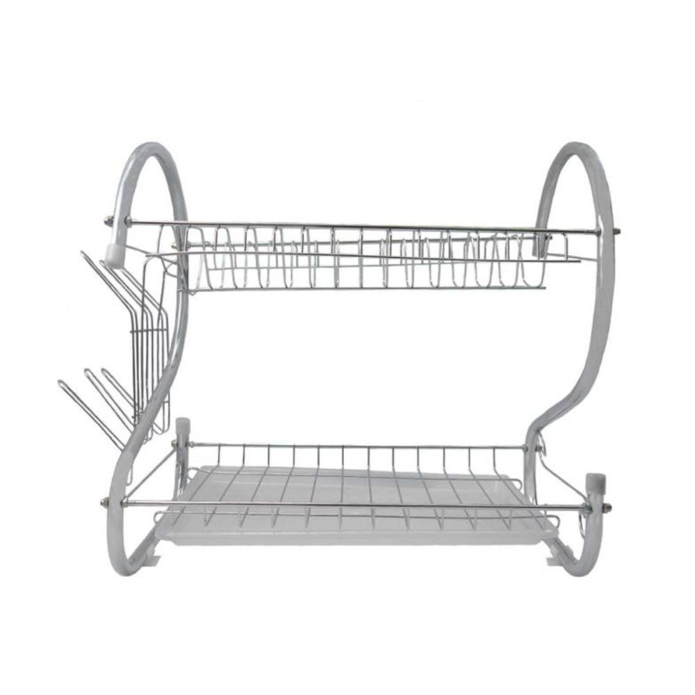 Escorredor de Louças Metal com Porta Copos e Suporte para Talheres Grande Organizador Cozinha