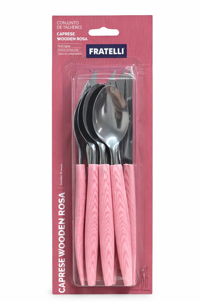 Conjunto talheres 12 peças de inox /Rosa - Imagem 4