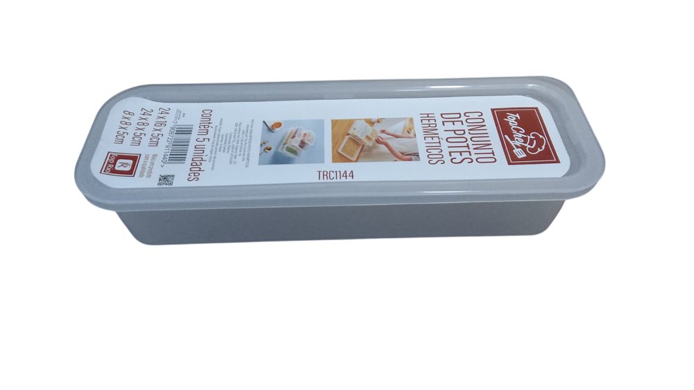 Conjunto 5 Potes Herméticos de Plástico com Tampa Vedação Perfeita Cozinha Organizador - Imagem 6