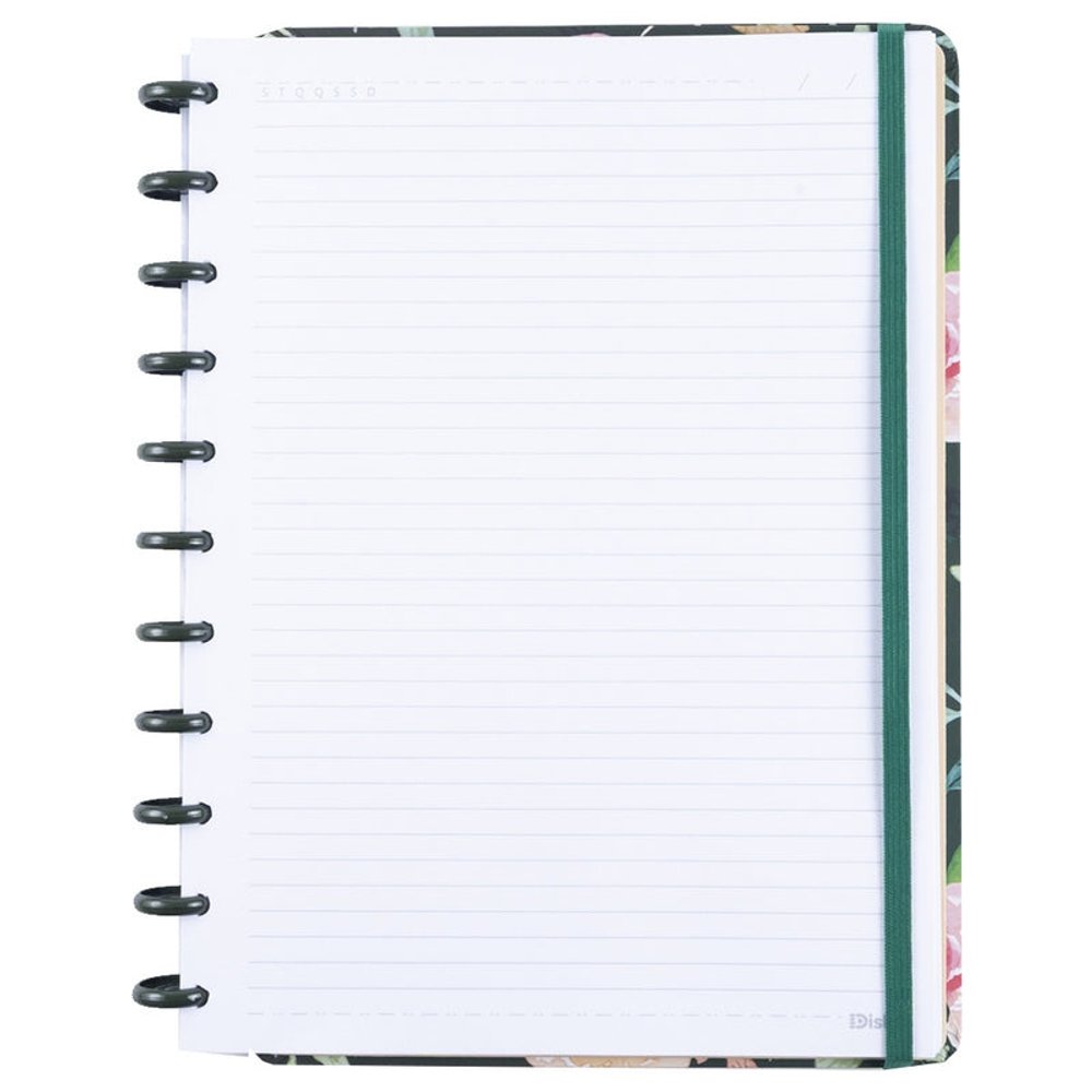 Caderno Garden Médio M Disco Reposicionável Floral Capa Dura Disko - Imagem 3