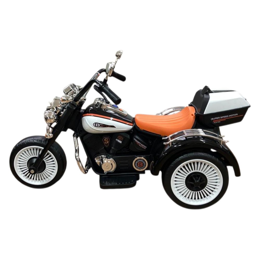 Moto Elétrica Infantil 12V Chopper Branca com Sirene e Rodas de Borracha - Veículo Criança - Imagem 4