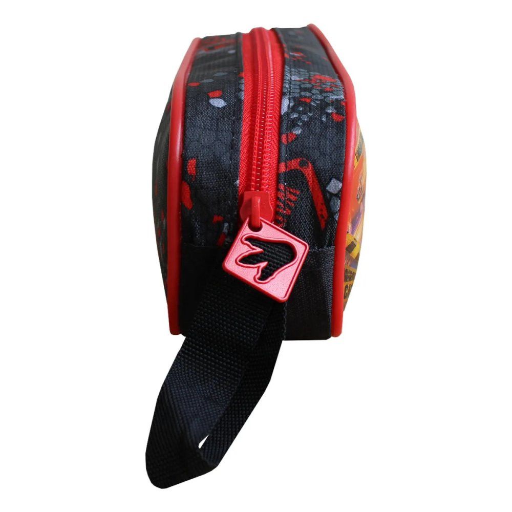 Estojo Escolar T-Rex Attack Preto e Vermelho com Compartimentos para Lápis e Canetas Grande 25cm - Imagem 11