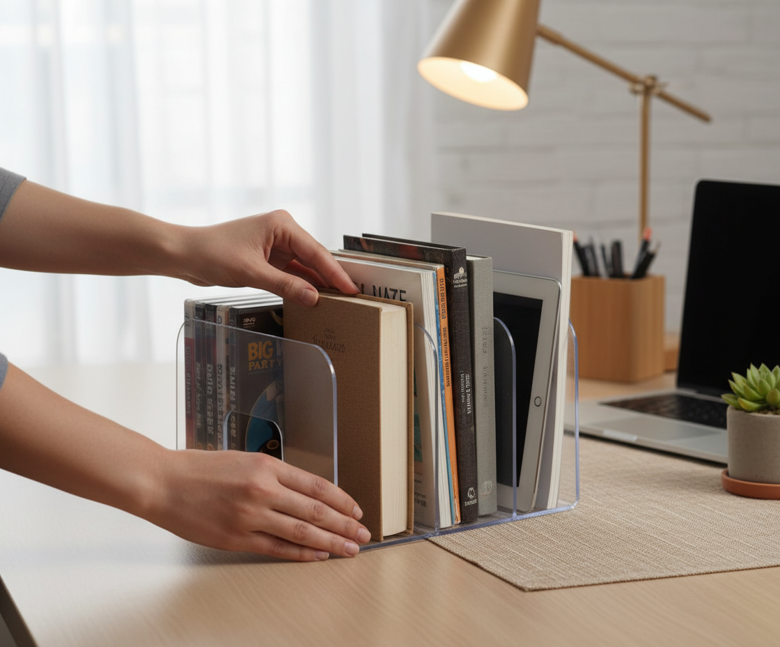 ORGANIZADOR DE LIVROS STANDARD CRISTAL 3 Divisões - Imagem 2