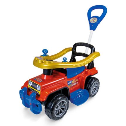 Carrinho de Passeio Infantil Jip Spider com Haste Reclinável e Cinto de Segurança Azul