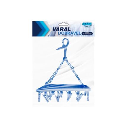 Varal Dobrável 24 Prendedores Sortido Multiuso Compacto Resistente para Roupas Secar