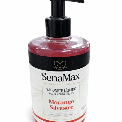 Sabonete liquido para Mãos, corpo e rosto de Morango Silvestre 500ml - vermelho