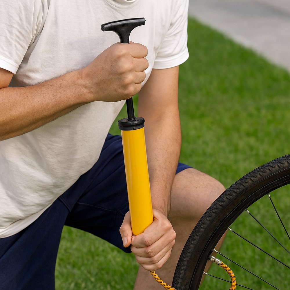 Bomba de Ar 24cm Manual Inflador Alta Pressão para Bicicleta e Bola com Mangueira Flexível - Imagem 2