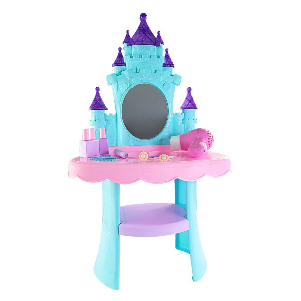 Salão de Beleza Infantil Penteadeira com Acessórios Completa Espelho Cadeira Rosa - Imagem 4