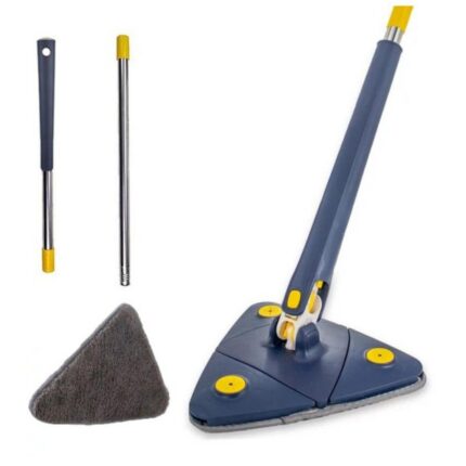 Mop de Limpeza Giratório 360° Triângular com Balde 5L Microfibra Refil Ajustável