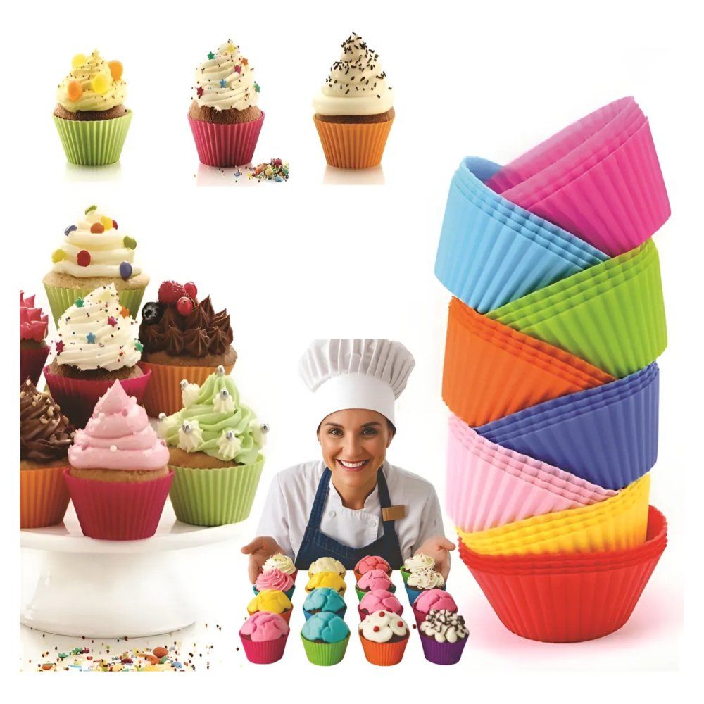 Kit 12 Peças Forma de Silicone Sortida Antiaderente Resistente Forno Micro-ondas - Imagem 4