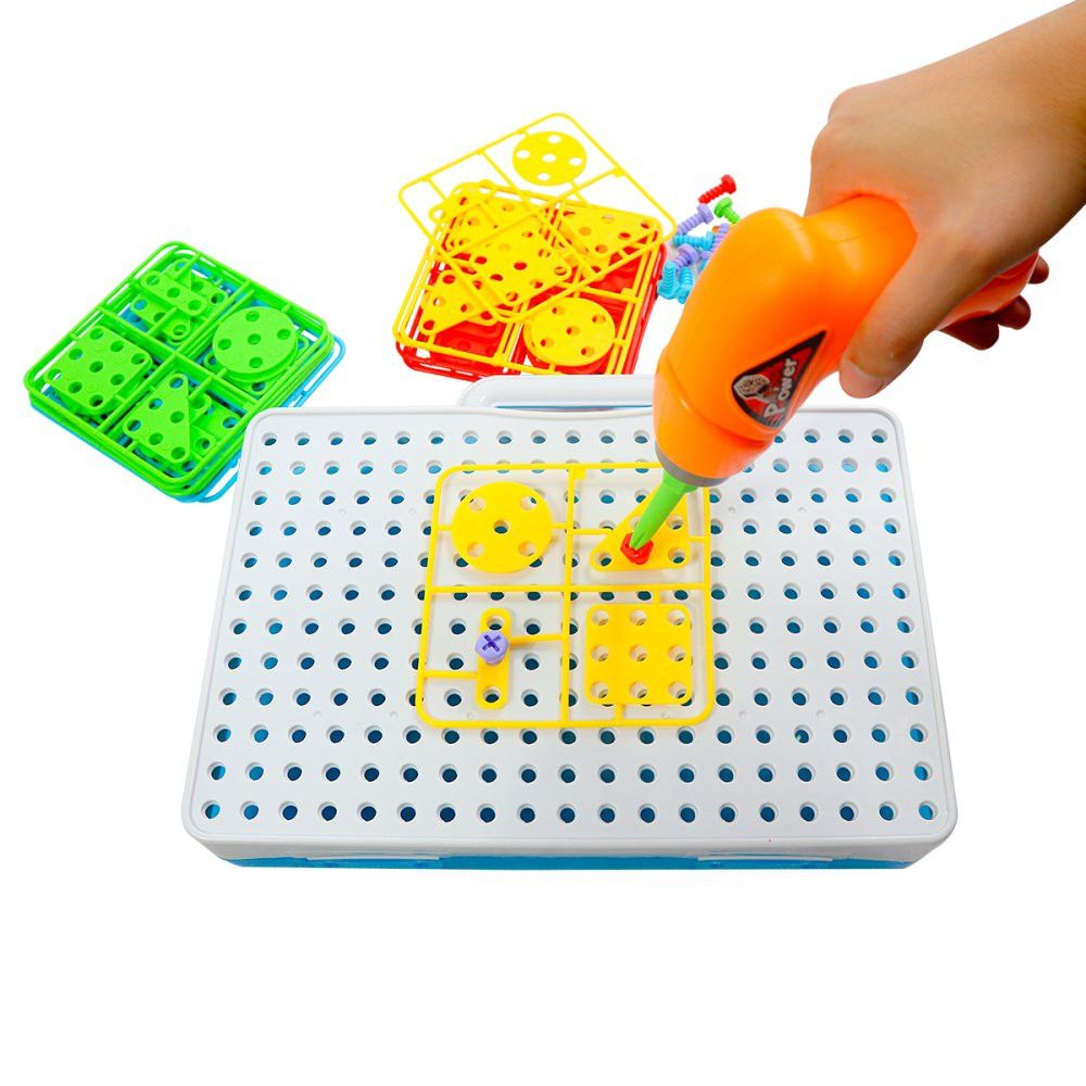 Kit Ferramenta Infantil Parafusadeira de Brinquedo 14 Peças Montar Criança - Imagem 3