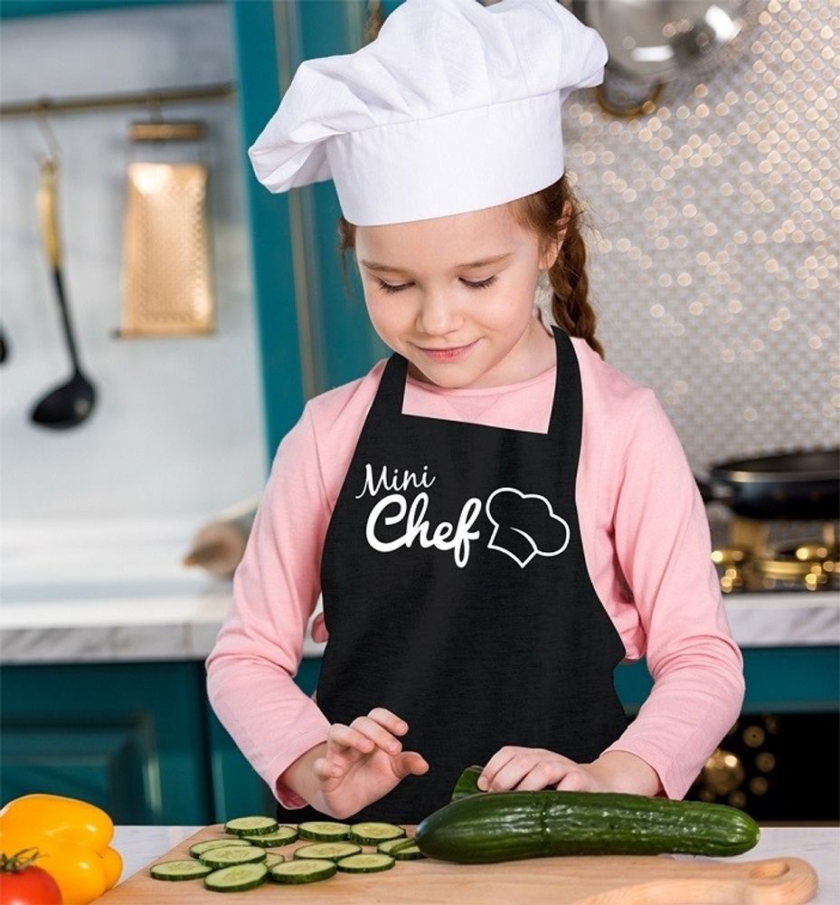 WE DROP - Avental Infantil Vida Pratika Mini Chef Preto - Imagem 2