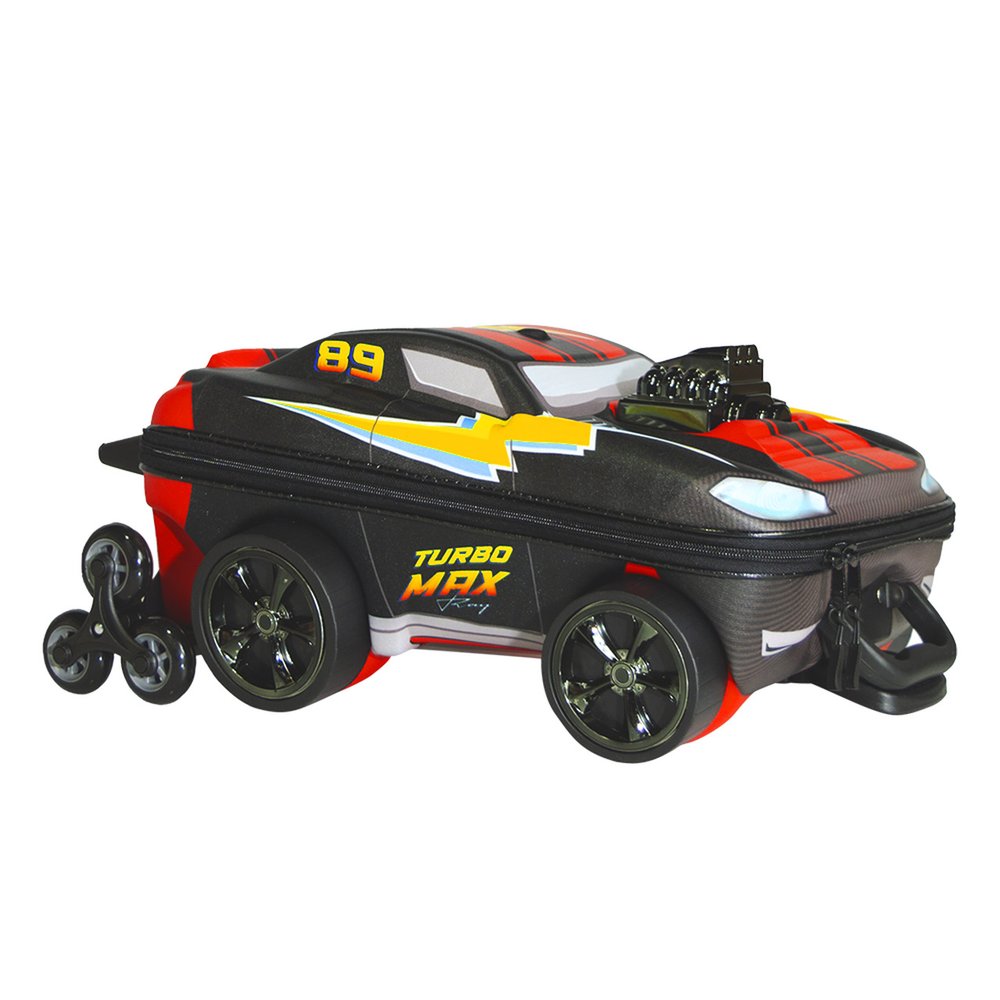 Mala Infantil Turbo Max 3D com Rodinhas Preta Escolar Viagem Resistente Segura - Imagem 4