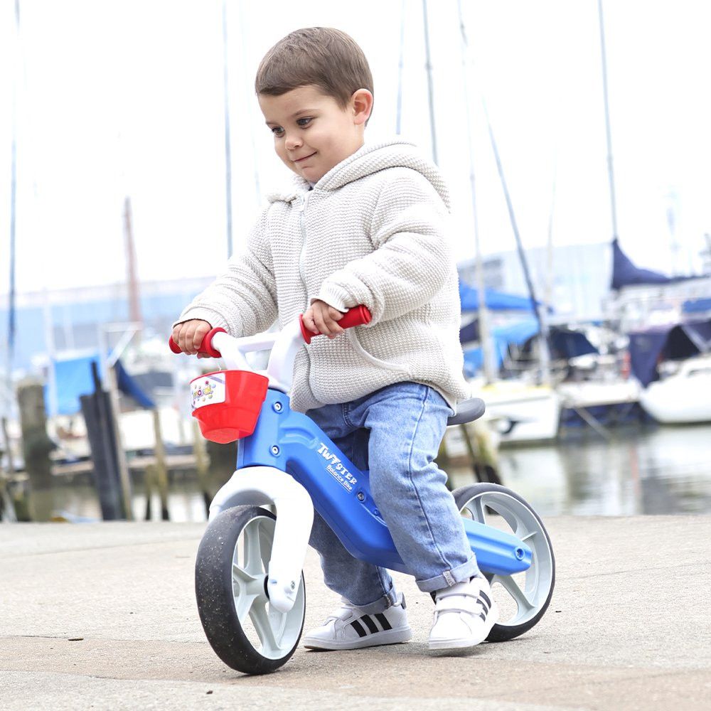 Bicicleta Infantil Sem Pedal Azul 12 Polegadas Aro Leve Ajustável para Crianças - Imagem 2