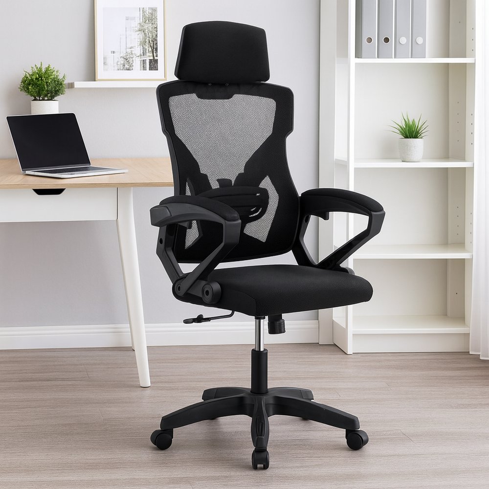 Cadeira de Escritório Presidente Executiva Gamer Preta Reclinável com Apoio Lumbar e Braço Ajustável - Imagem 10