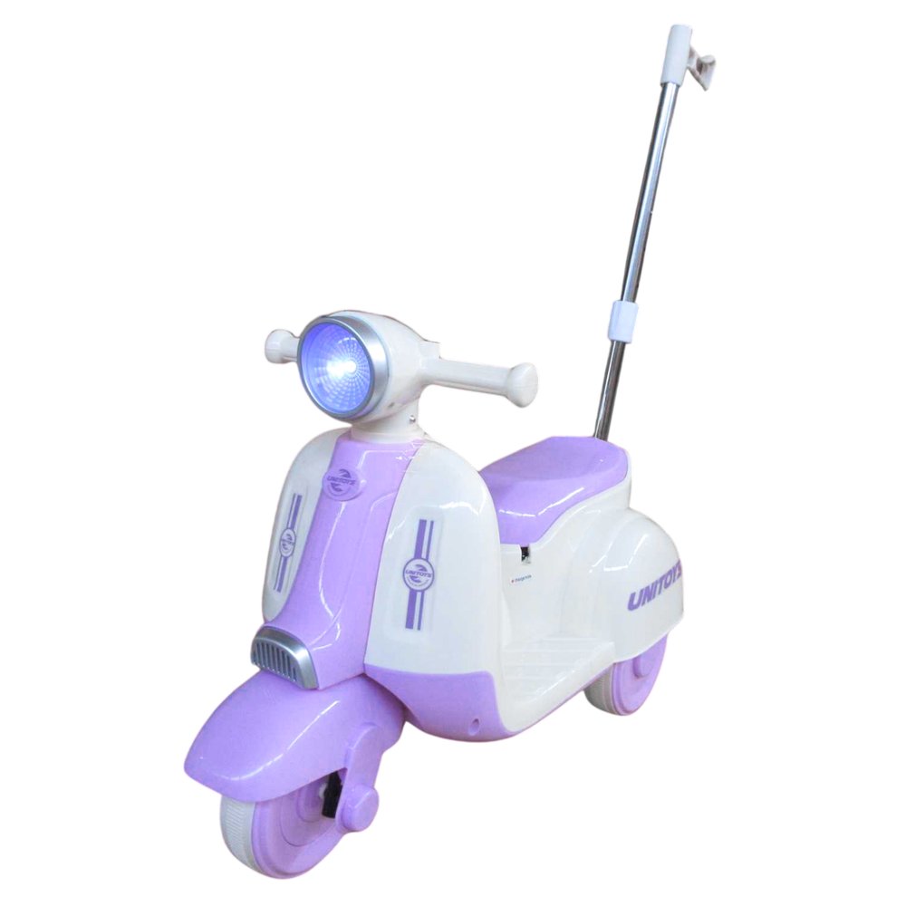 Moto Elétrica Infantil Candy com Empurrador - Lilás - Imagem 6