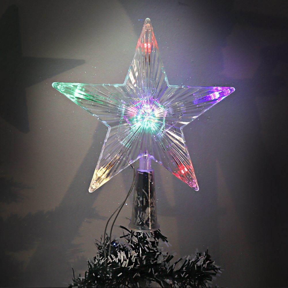 Estrela Ponteira para Árvore de Natal LED Colorida Luzes Decorativas Natalinas Colorido - Imagem 5
