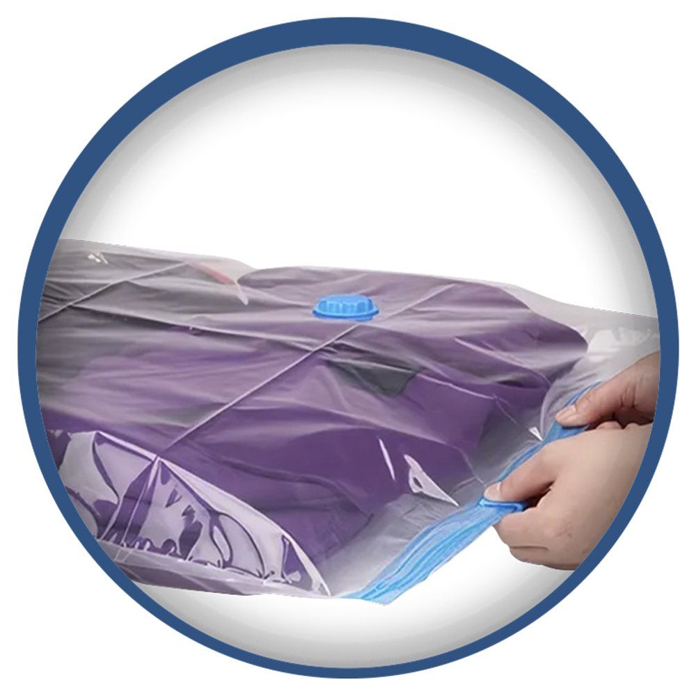 Saco Organizador a Vácuo M para Roupas 60x80cm Reutilizável Antimofo e Compactação - Imagem 3
