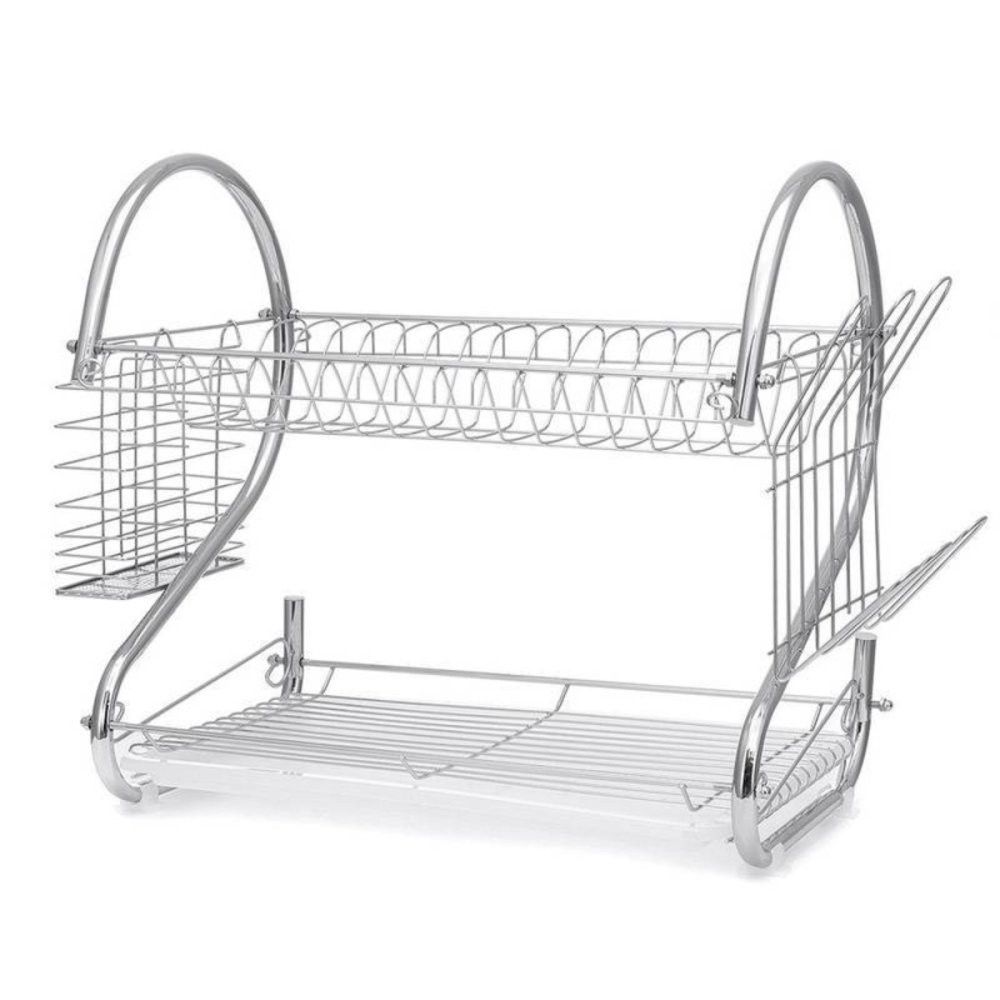 Escorredor de Louças Metal com Porta Copos e Suporte para Talheres Grande Organizador Cozinha - Imagem 2