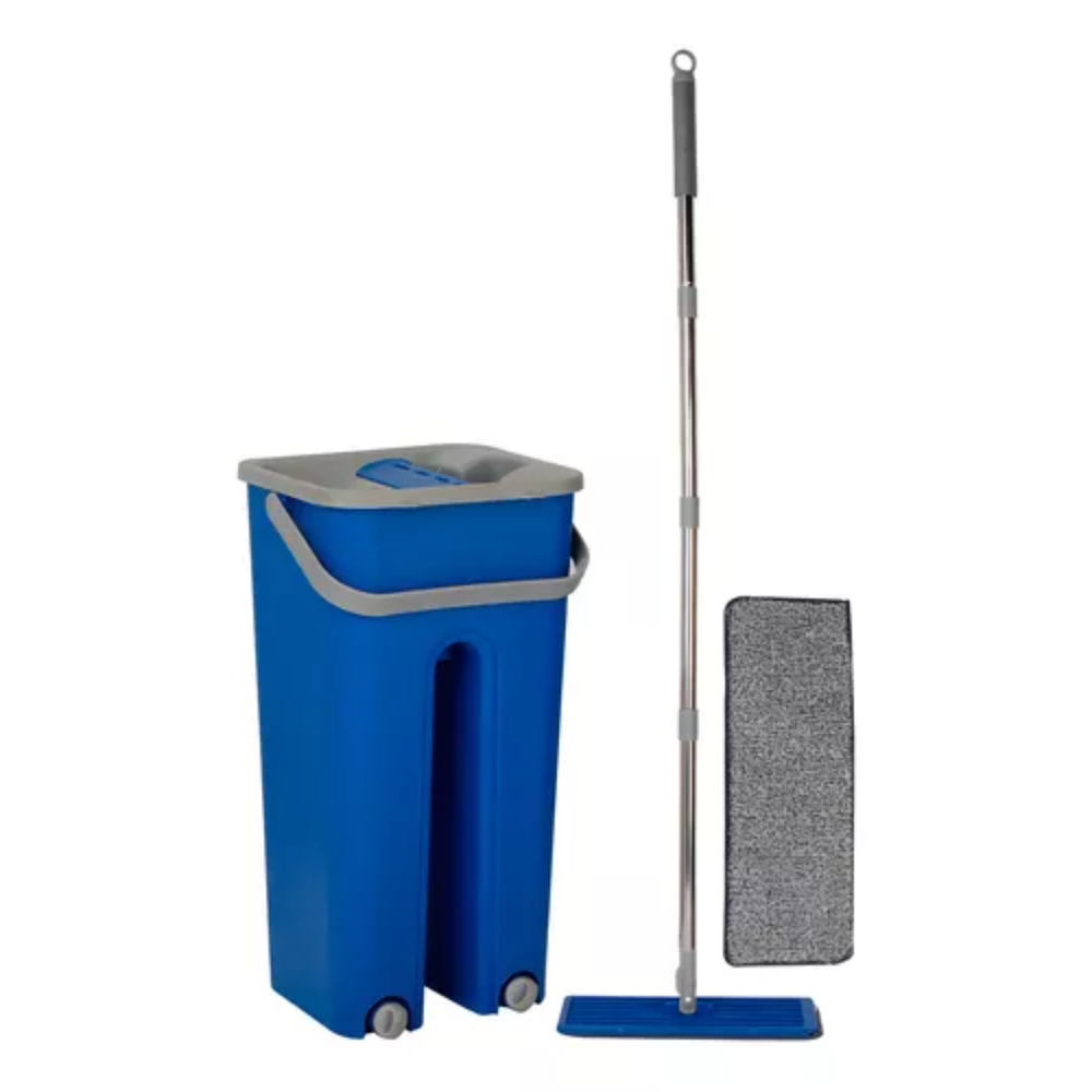 Rodo Flat Mop com Balde Lava e Seca 2 Refis Sortido Limpeza Prática e Eficiente - Imagem 2