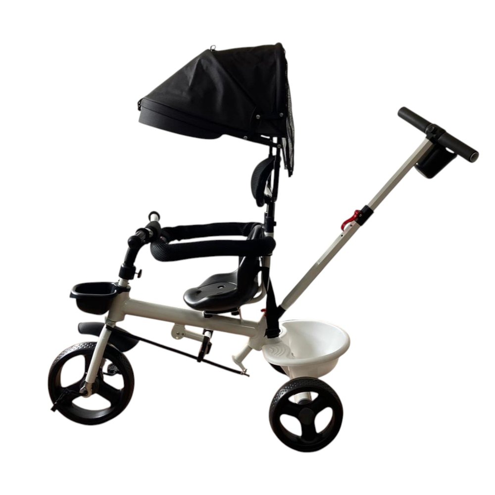 Triciclo Infantil Comfort Branco com Empurrador Ajustável e Rodas Antiderrapantes - Imagem 7