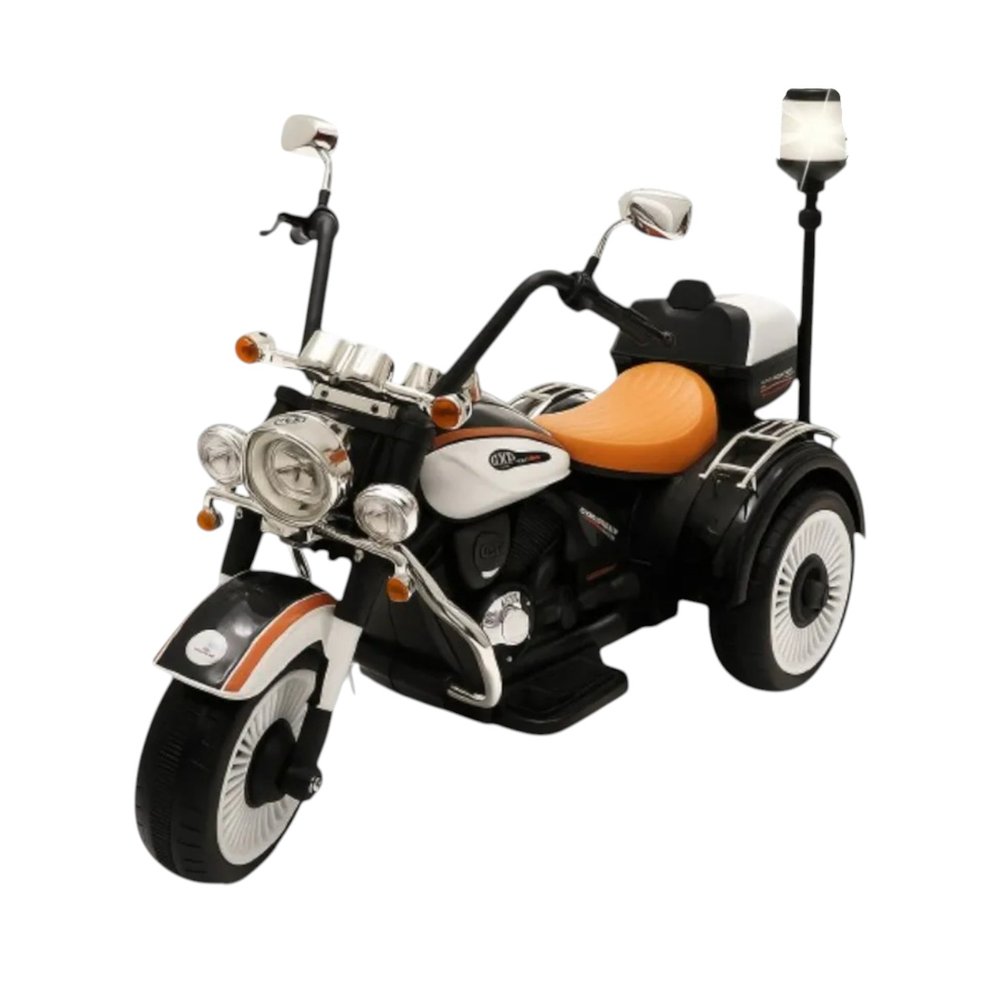 Moto Elétrica Infantil 12V Chopper Branca com Sirene e Rodas de Borracha - Veículo Criança - Imagem 5