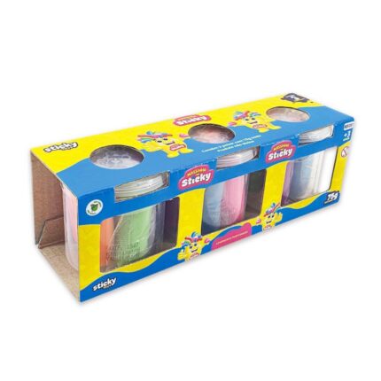 3 Potes de Massinha Modelagem 5 Unidades 75g Cada Coloridas Sortidas Para Crianças