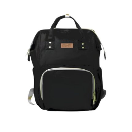 Mochila Maternidade Preta Grande Antifurto com Bolsos Térmicos e Compartimento Mamadeira