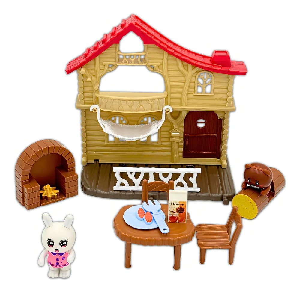 Conjunto Animais de Plástico 22 Peças com Acessórios Brinquedo Infantil - Marrom - Imagem 3