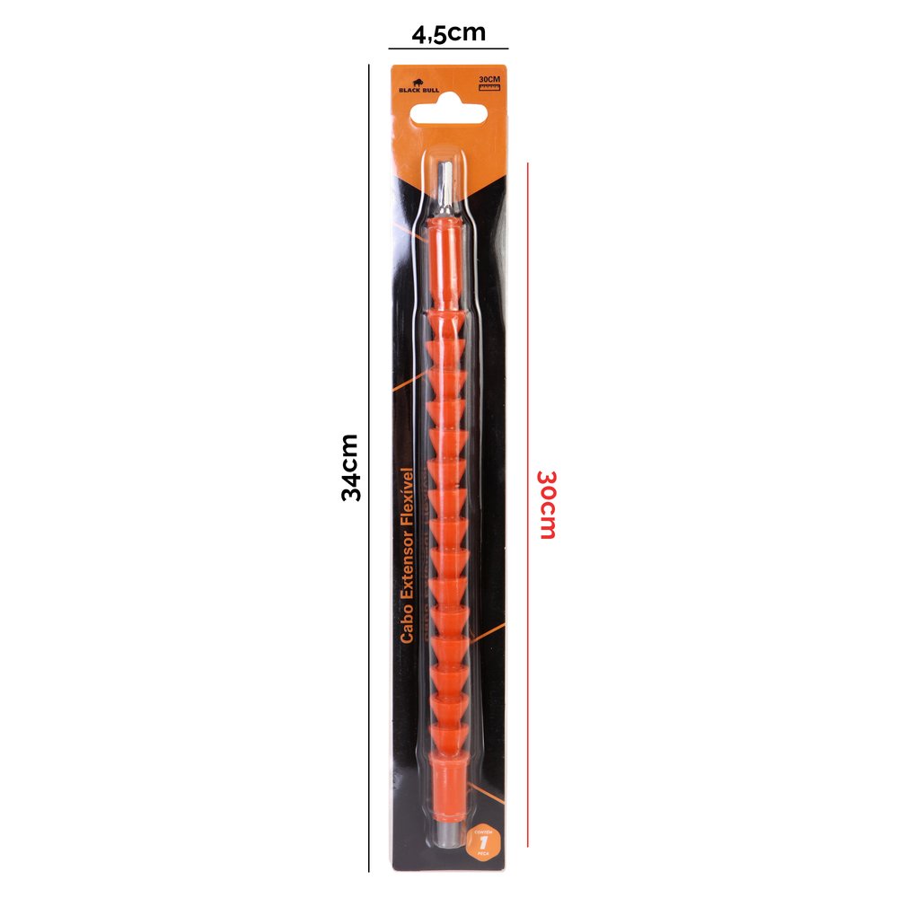 Cabo Extensor Flexível 30 cm - Laranja