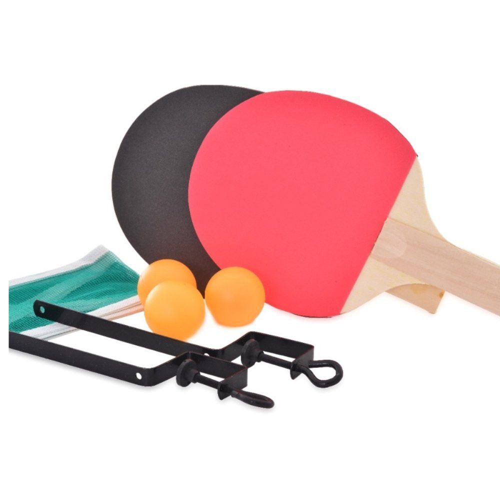 Kit Ping Pong Completo 2 Raquetes Madeira 3 Bolinhas Rede Ajustável para Jogos - Imagem 4