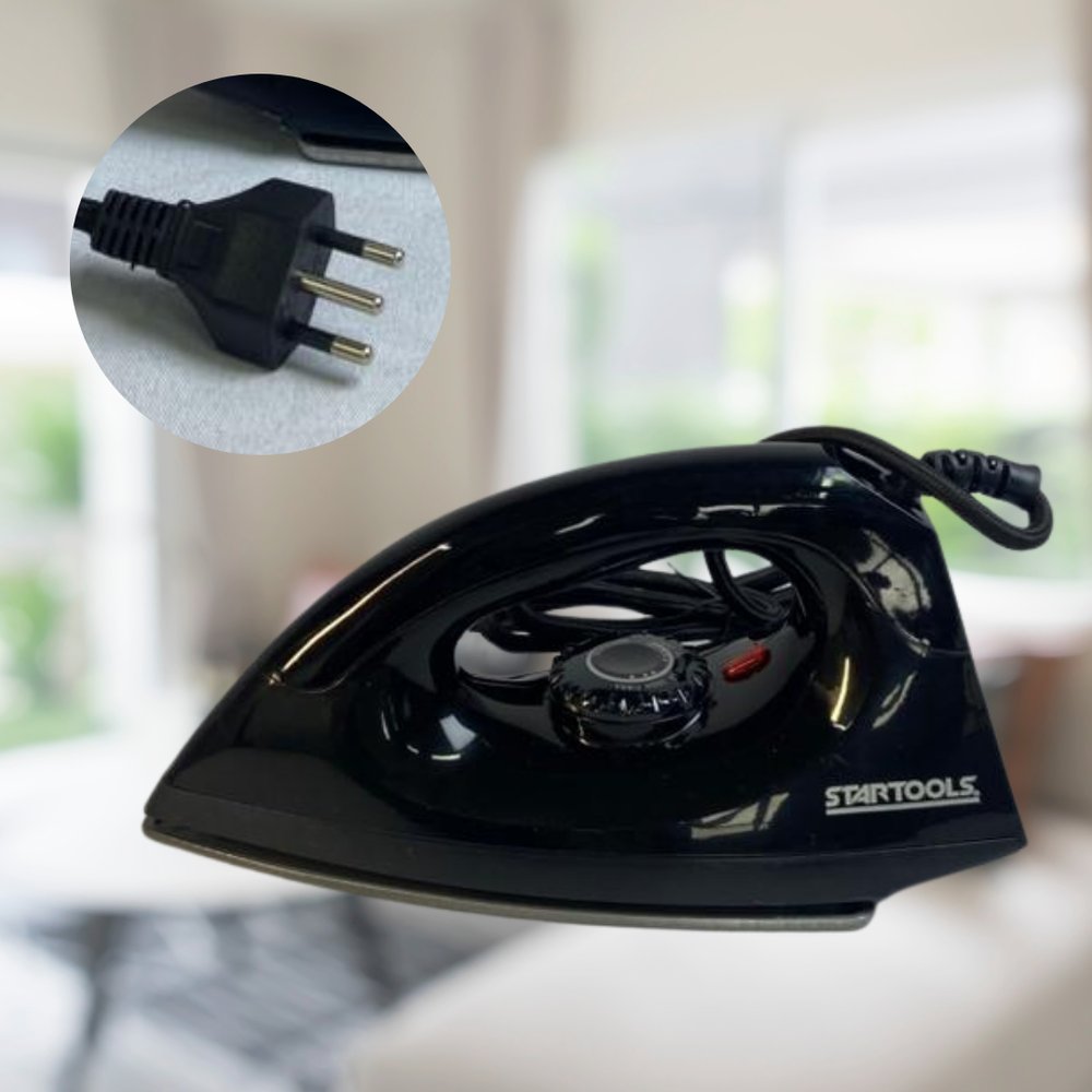 Ferro de Passar a Seco Soft 127V Preto Antiaderrapante Leve Durável Alta Temperatura - Imagem 4