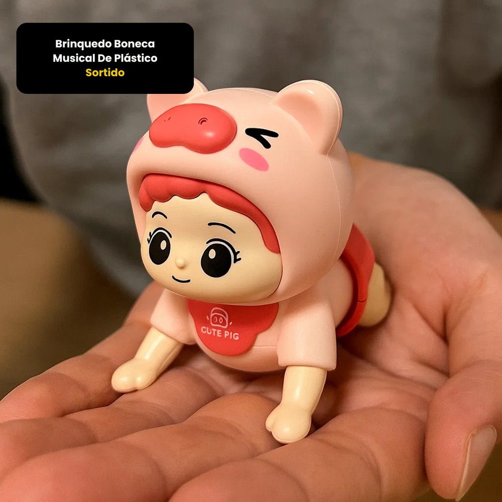 Boneca Musical de Plástico Sortida Brinquedo Infantil Som Luz Colorido Educativo - Imagem 3