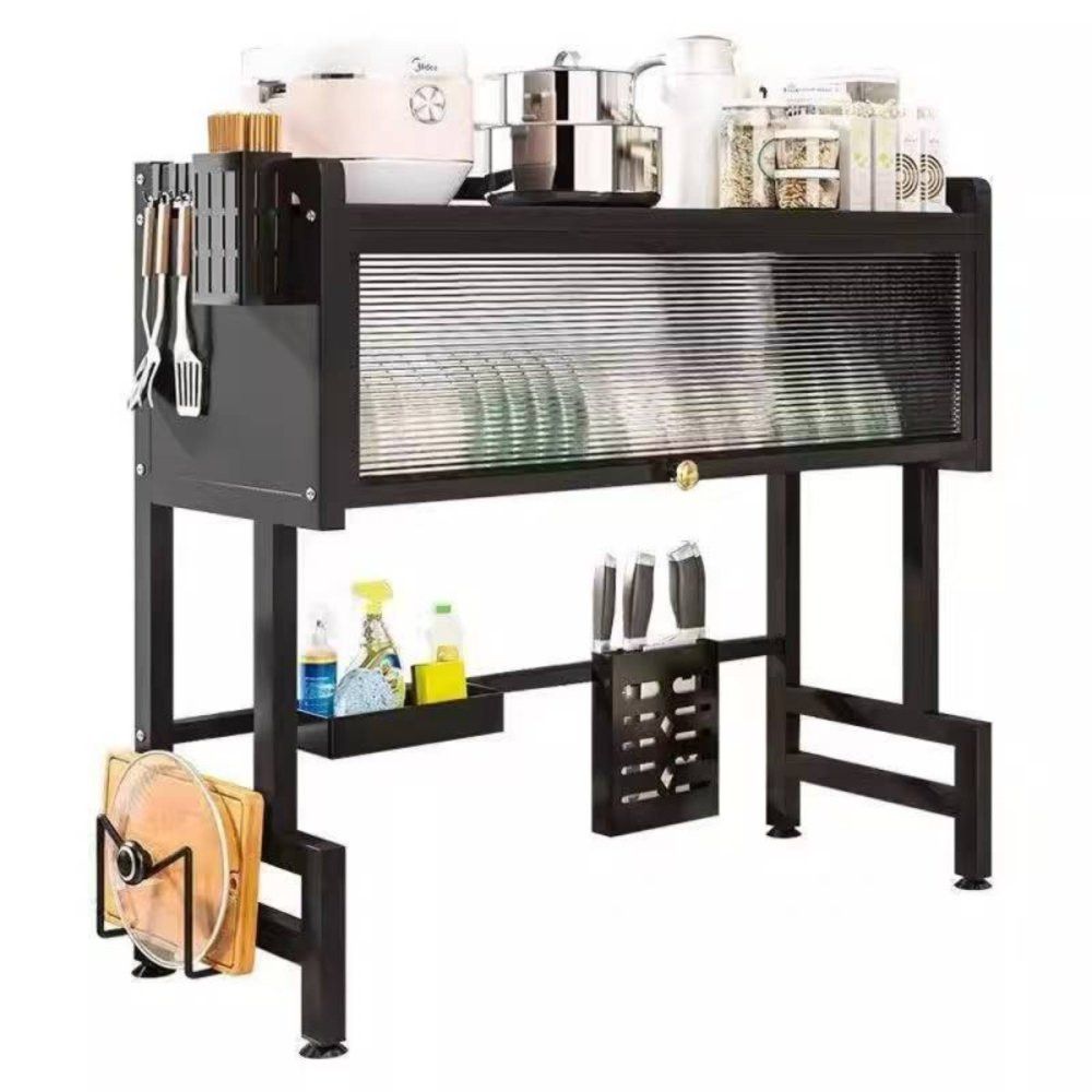 Prateleira de Metal Para Pia Preta 3 Níveis Organizador Cozinha Durável Resistente - Imagem 2