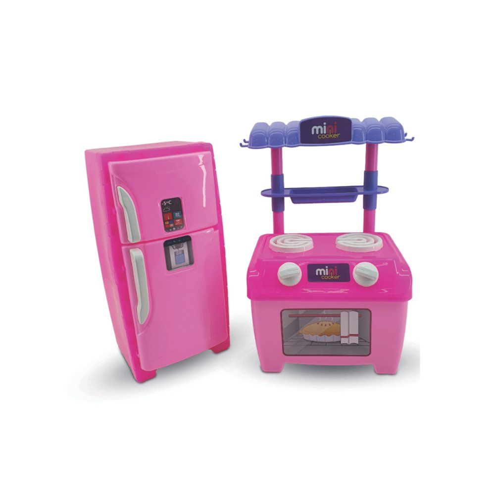Brinquedo Infantil Freezer e Cooker Cozinha Completa com Luz e Som Acessórios Educativo - Imagem 4
