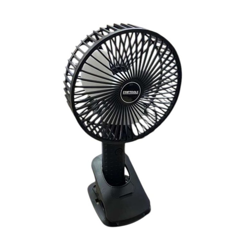 Mini Ventilador de Mesa Recarregável USB Preto Compacto 3 Velocidades Silencioso Portátil - Imagem 3