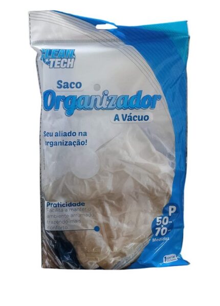 Saco Organizador a Vácuo P para Roupas Compacto Transparente Resistente Econômico