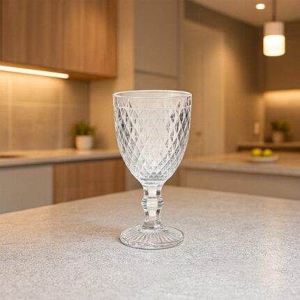 Conjunto 2 Taça Vinho Bico de Abacaxi Transparente Vidro 280ml Moderno e Resistente