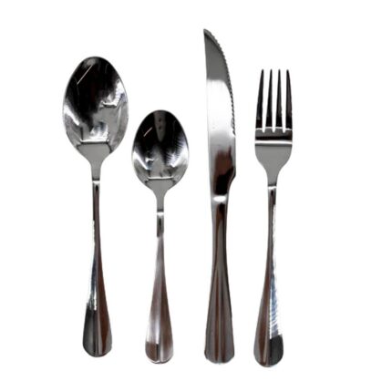 Conjunto 24 Peças Talheres Inox Dourado com Maleta Resistente para Mesa Completa