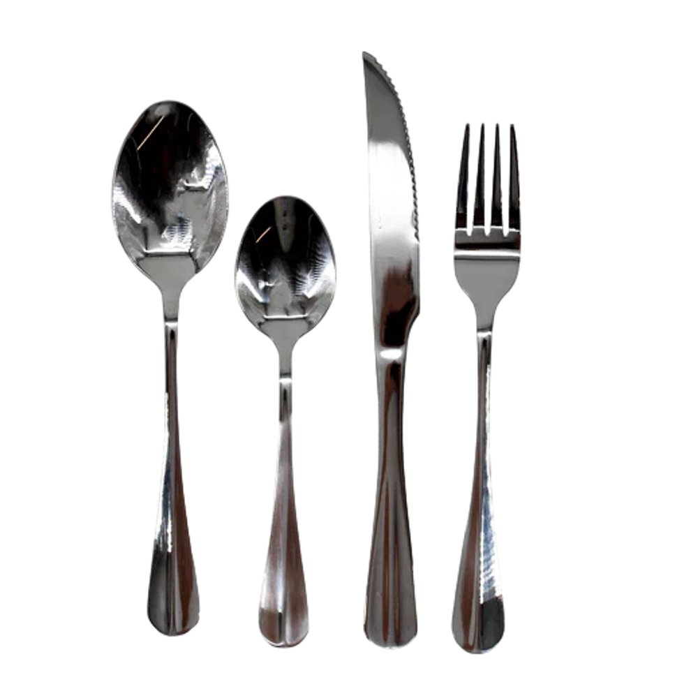Conjunto 24 Peças Talheres Inox Dourado com Maleta Resistente para Mesa Completa