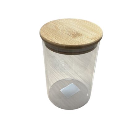 Pote de Vidro Borossilicato 950 ml com Tampa de Bambu Hermético para Armazenamento
