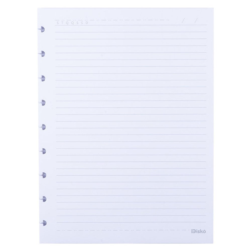 Refil Disko 50 Folhas Pautadas Médio Caderno Disco Reposicionável Escolar Produto de Qualidade - Imagem 4
