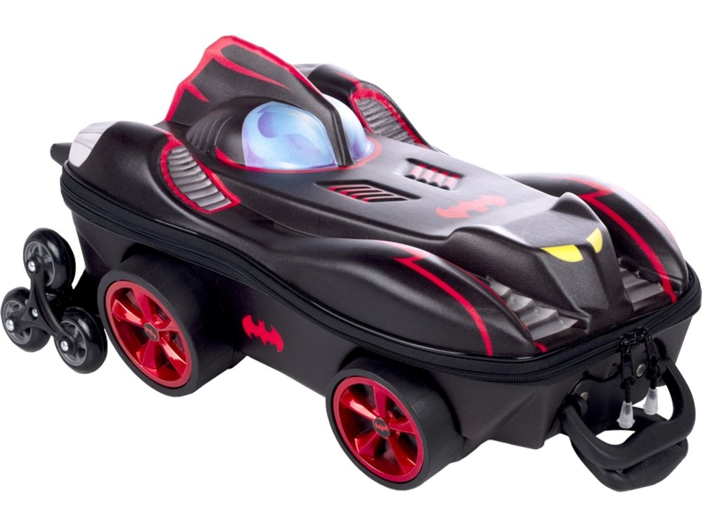 Mala Infantil Batman 3D Preta com Rodinhas Resistente Tamanho Médio para Viagem Escolar - Imagem 4