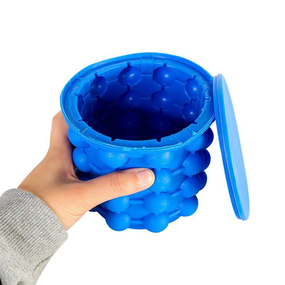 Balde de Gelo Silicone Térmico 2L Vermelho Reutilizável Resistente para Bebidas e Festa - Imagem 3