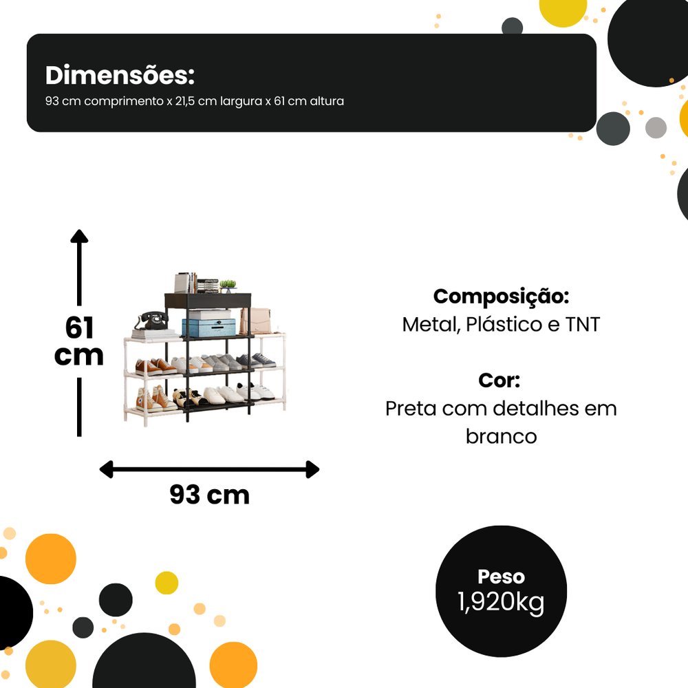 Estante Multiuso Moderna 5 Prateleiras Metal e Madeira 120cm Organizador de Ambientes - Imagem 7