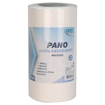 Rolo de Pano Ultra Absorvente Multiuso 200 Folhas com Alta Absorção para Limpeza Doméstica e Profissional